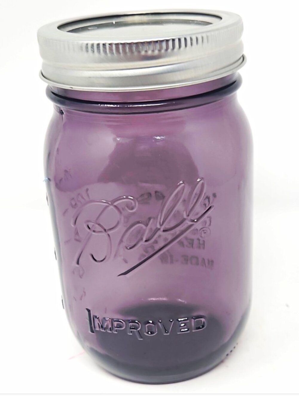 2015 Purple Ball Mason Jar 100 Years American Heritage Improved 16oz Pint Lidded